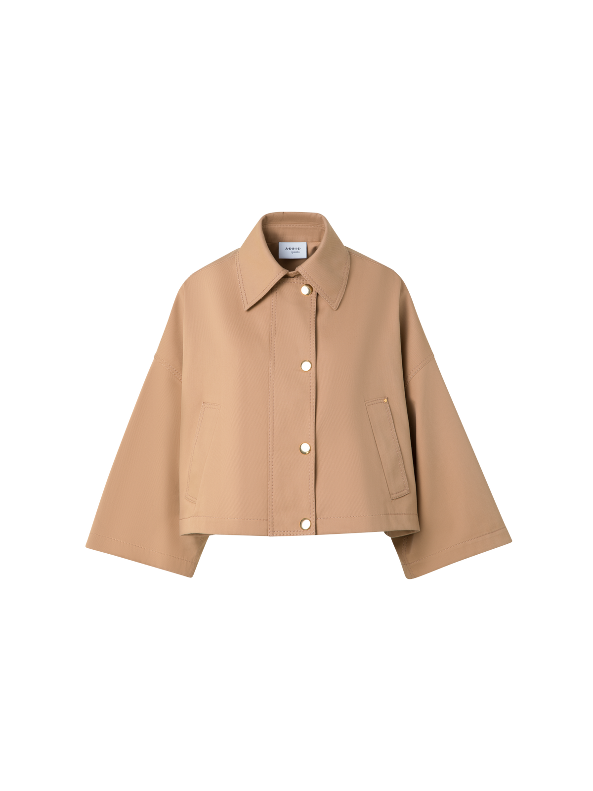 Designer Wasserabweisende Jacke aus Baumwoll-Gabardine - Beige