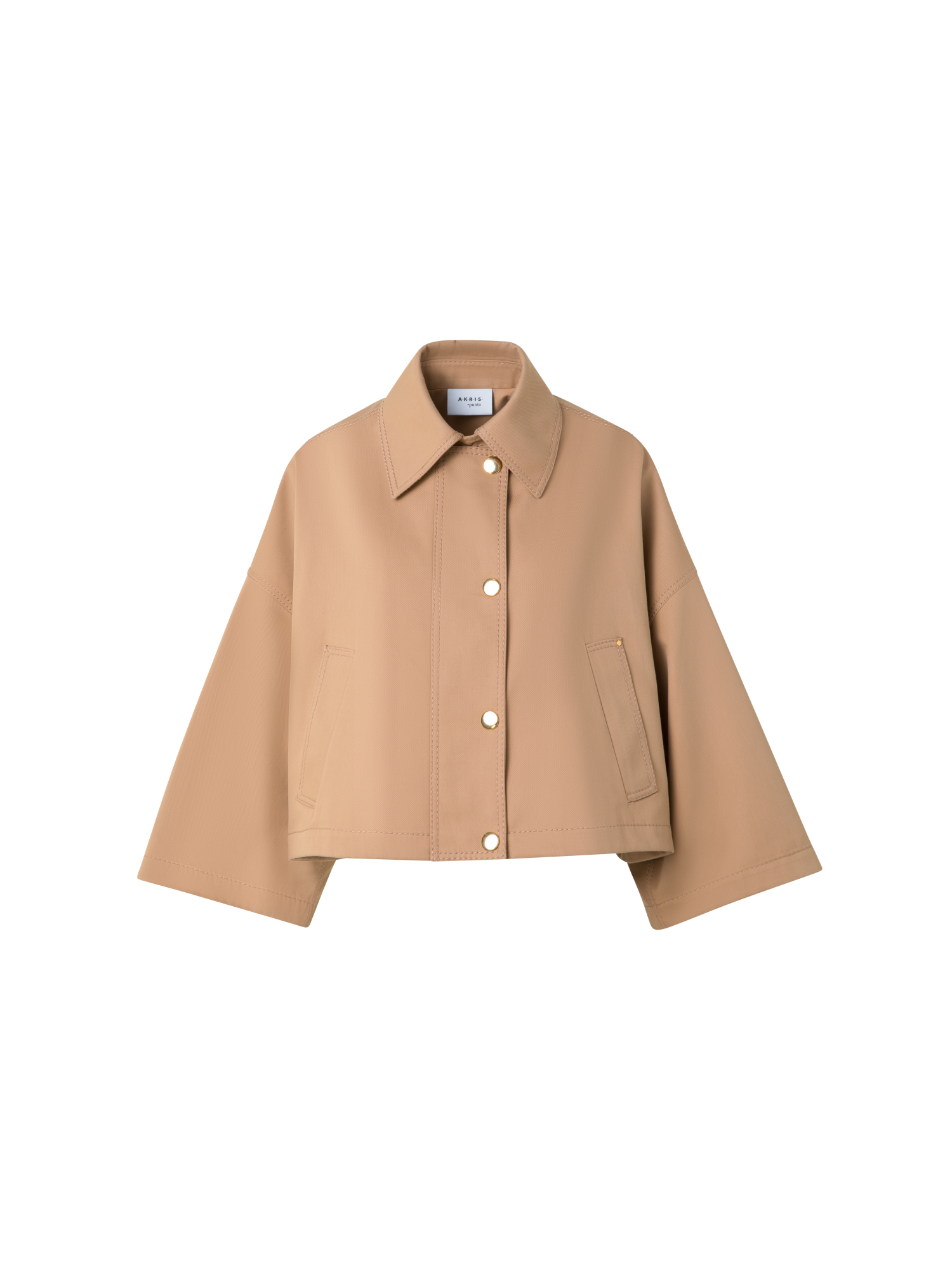 Designer Wasserabweisende Jacke aus Baumwoll-Gabardine - Beige
