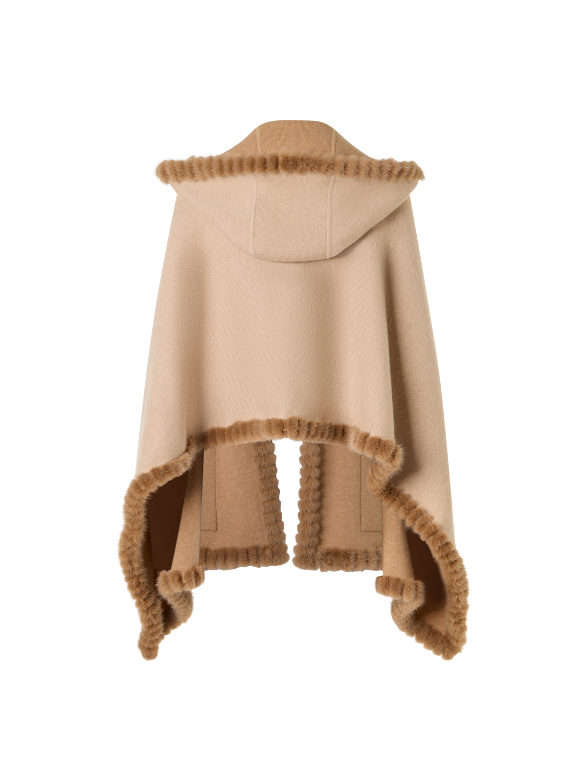 Designer Strickcape aus Kaschmir-Doubleface - Beige