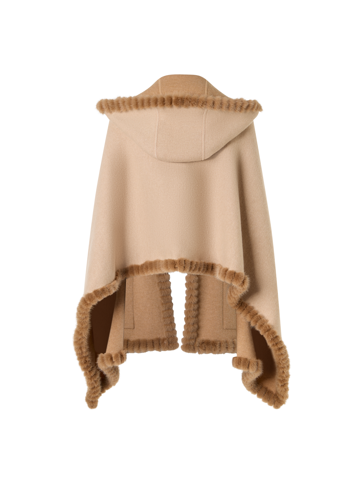 Designer Strickcape aus Kaschmir-Doubleface - Beige