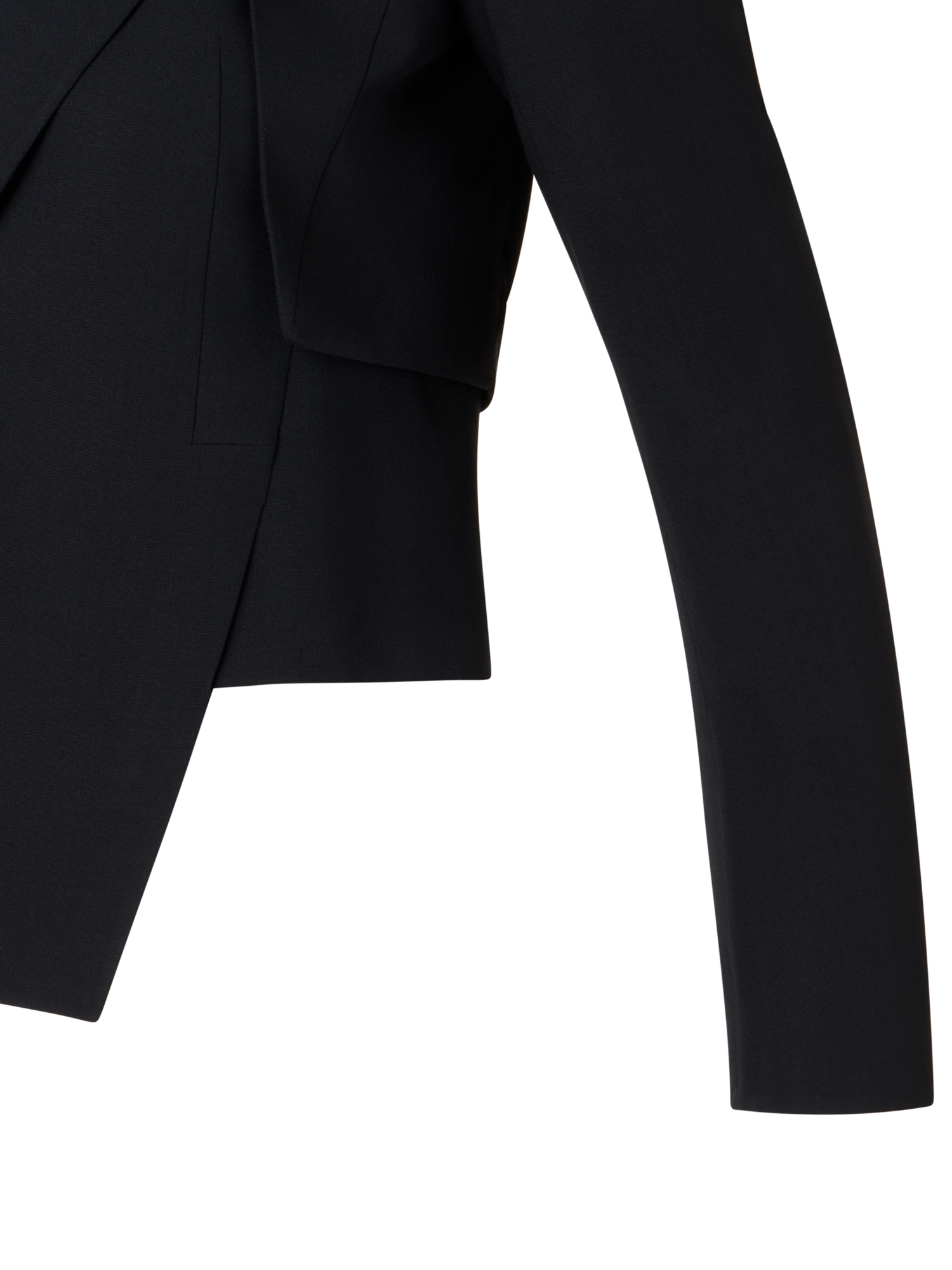 Designer Helline Asymmetrische Jacke mit abnehmbarem Bolero - Schwarz