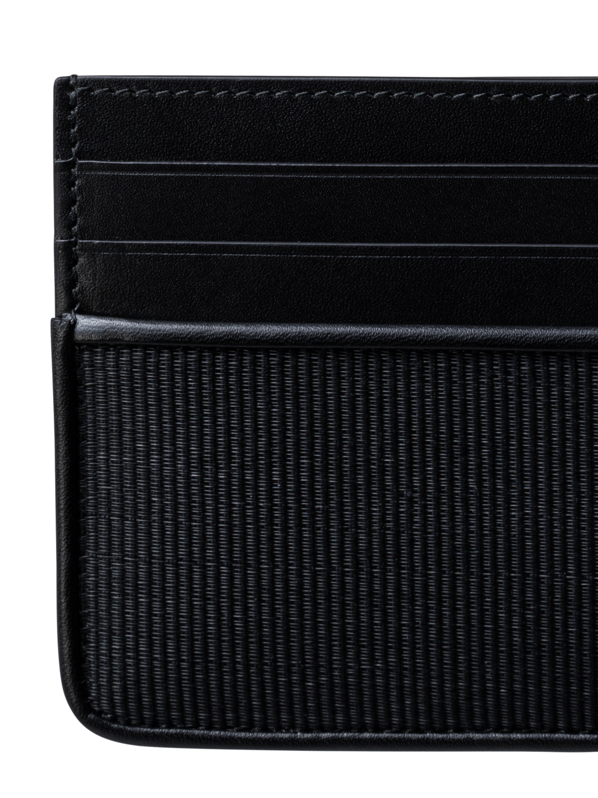 Designer Kartenetui aus Rosshaar und Leder - Schwarz