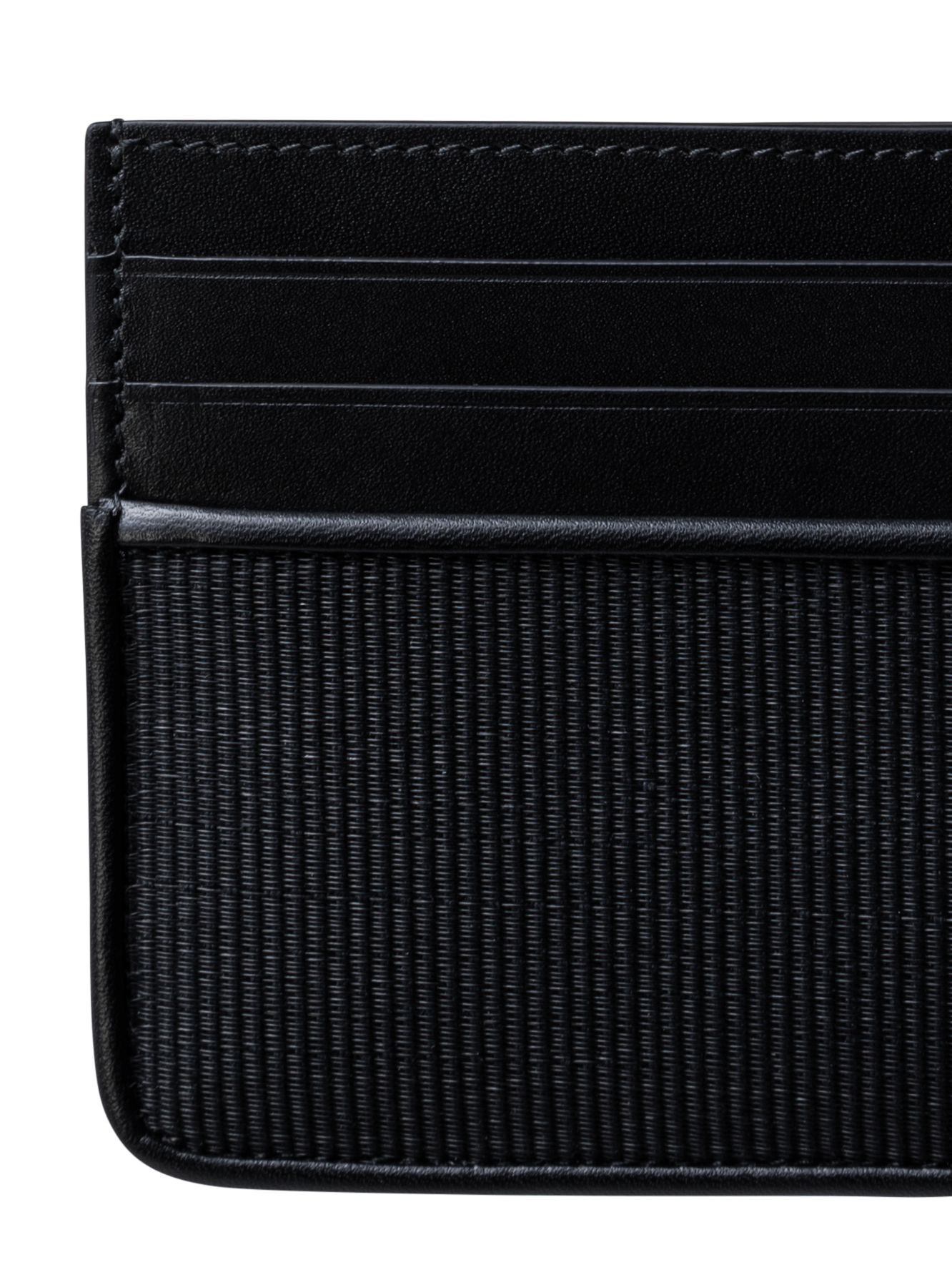 Designer Kartenetui aus Rosshaar und Leder - Schwarz