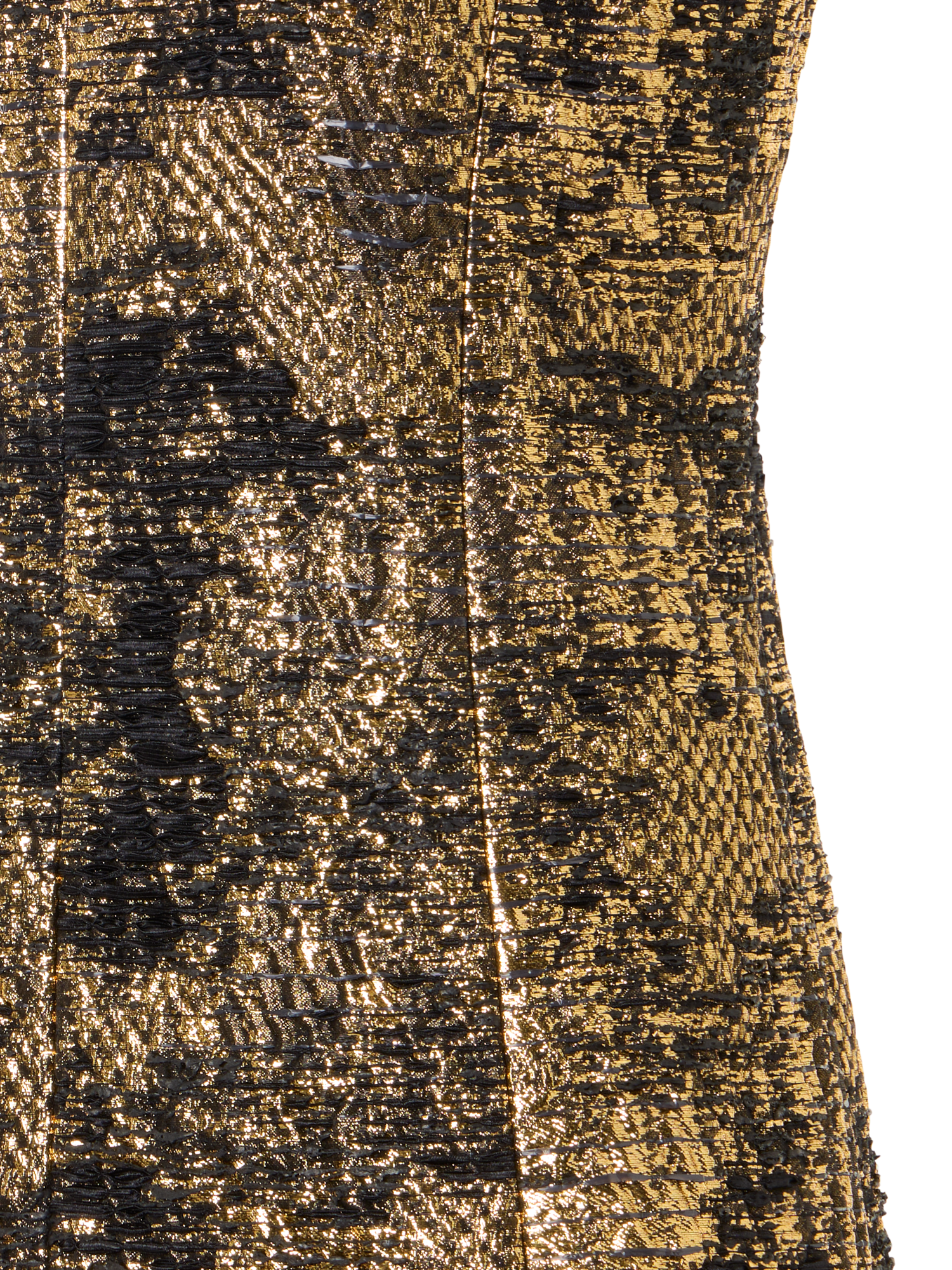 Designer Minikleid in Fragmented Jacquard - Bunt - Schwarz - Gold