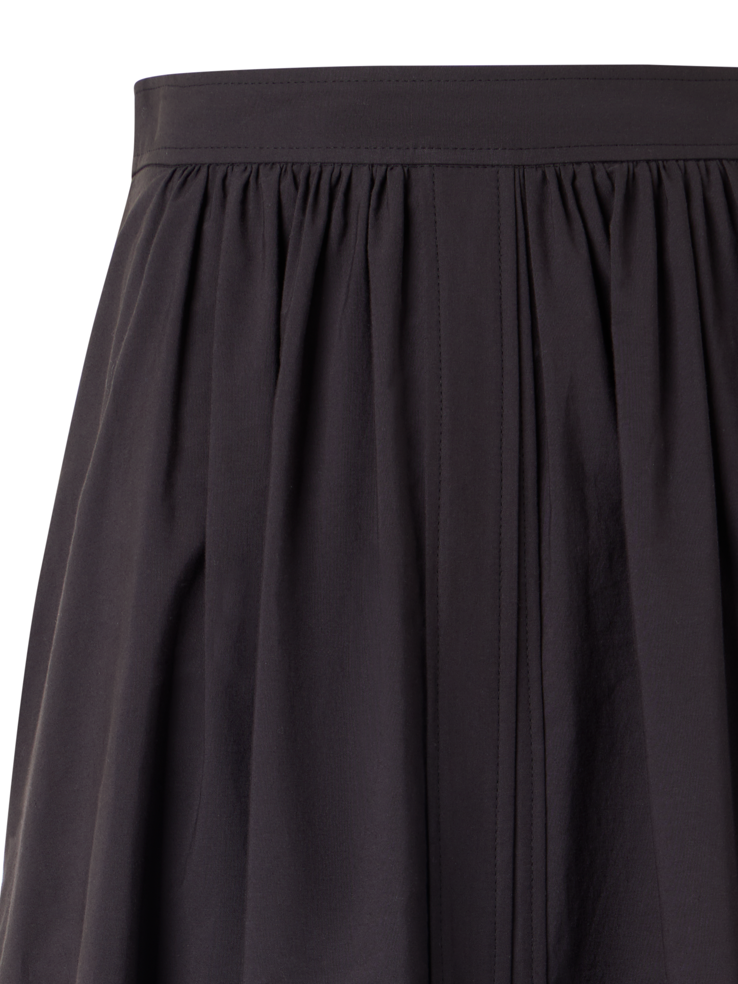 Designer Ausgestellter Midirock mit Blumen-Lochstickerei - Schwarz