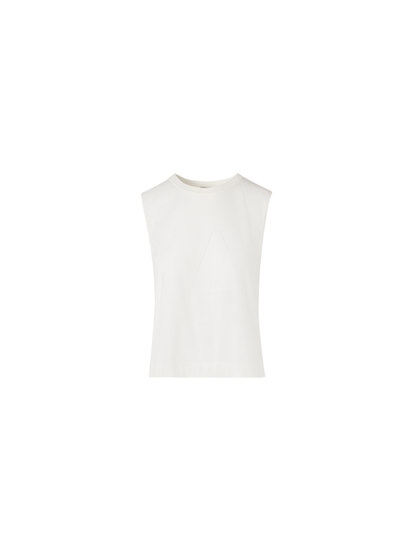 Designer Ärmelloses Stricktop aus Sea-Island-Baumwolle - Ecru