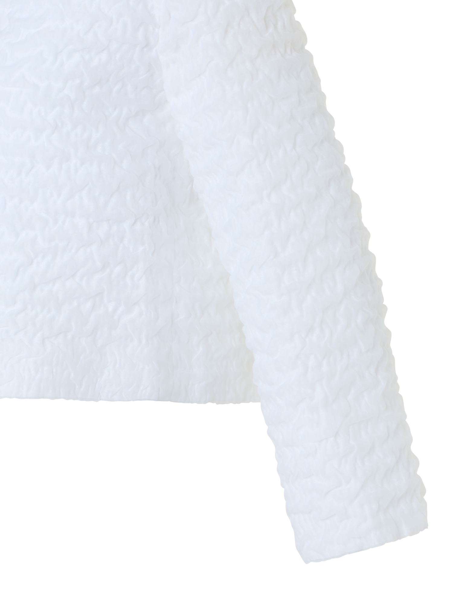 Designer Kurze Jacke aus 3D Bubble Organza - Ecru - Weiss