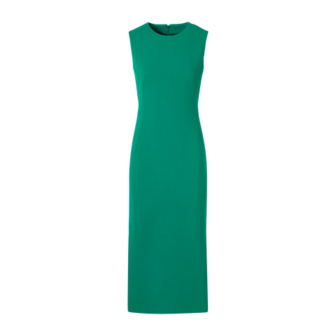 Sleeveless Wool-Crêpe Double-Face Sheath Dress