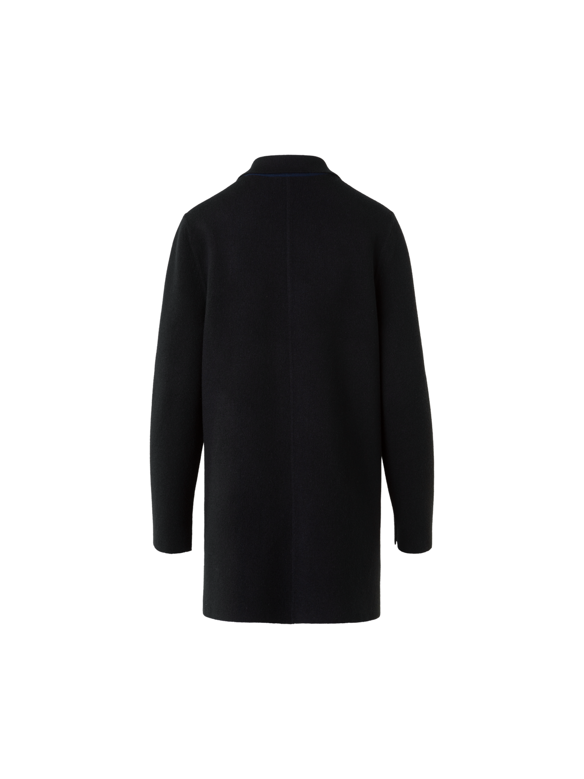 Designer Kaschmir Doubleface Kurz Strickmantel Bi-Color - Dunkelblau - Blau