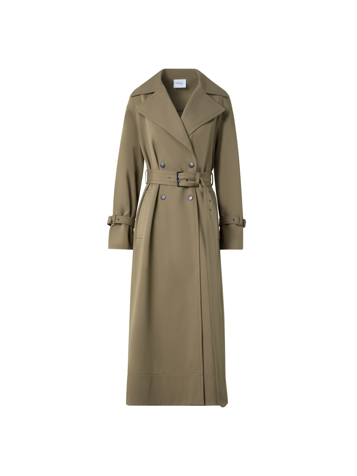 Designer Langer wasserabweisender Maxi-Trenchcoat - Grün