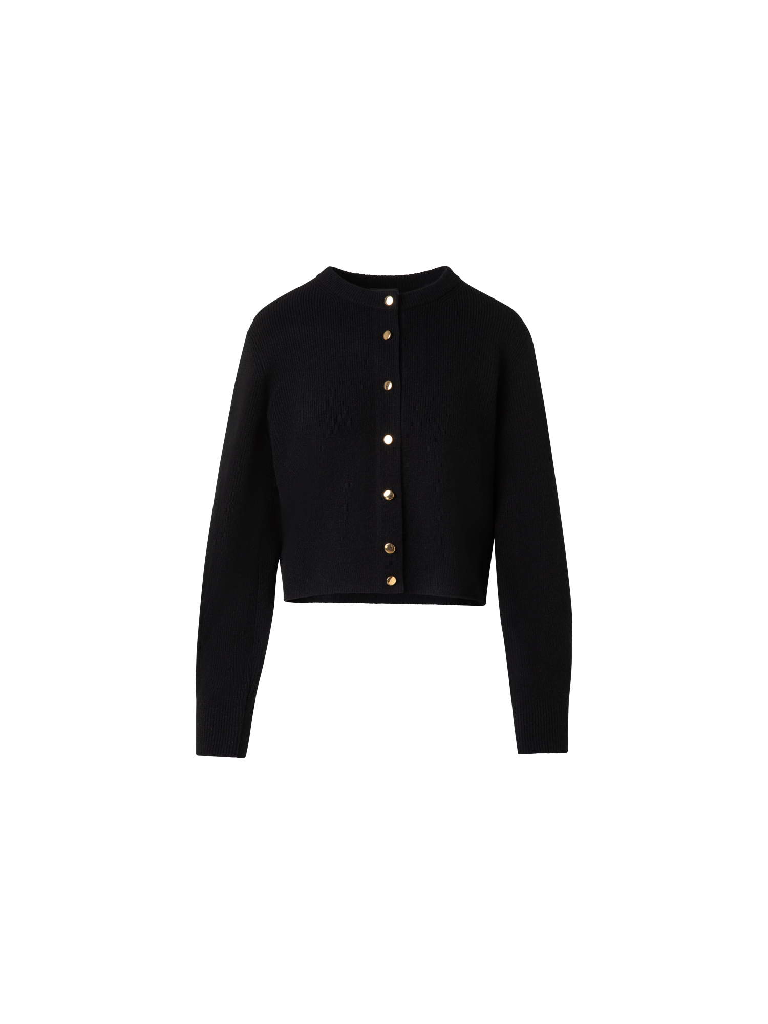 Designer Gerippte Kaschmir-Strickjacke - Schwarz