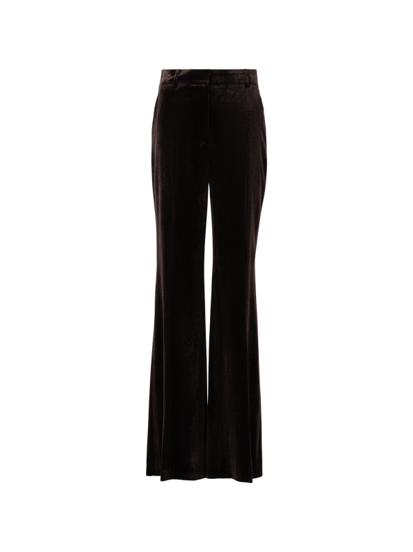 Designer Weite Hose aus fliessendem Cord - Braun