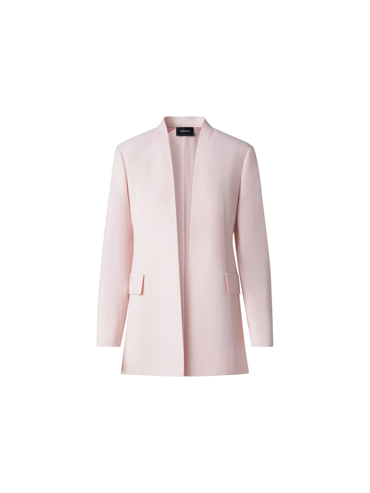 Designer Langer Blazer aus Woll-Doubleface - Rosa