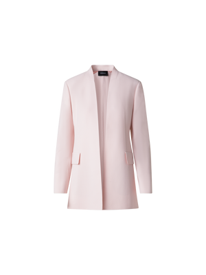 Designer Langer Blazer aus Woll-Doubleface - Rosa