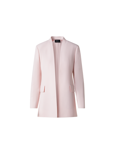 Designer Langer Blazer aus Woll-Doubleface - Rosa