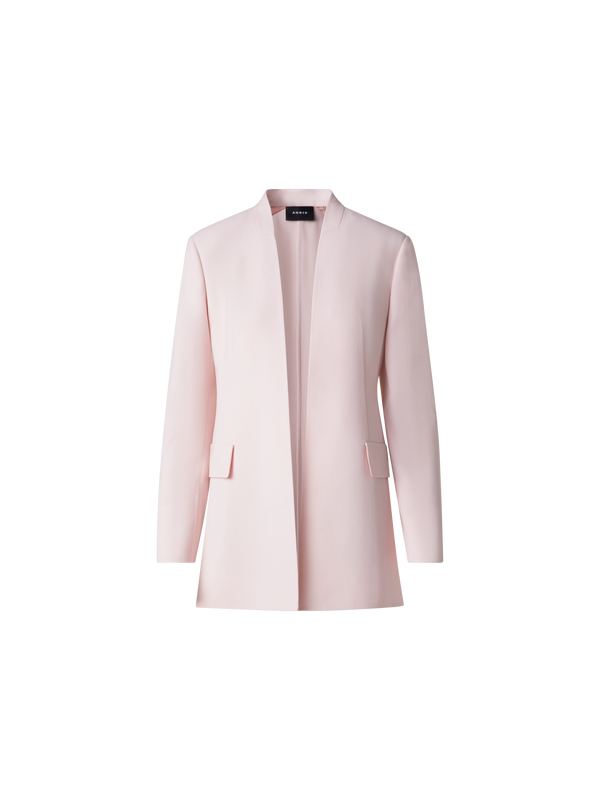 Designer Langer Blazer aus Woll-Doubleface - Rosa