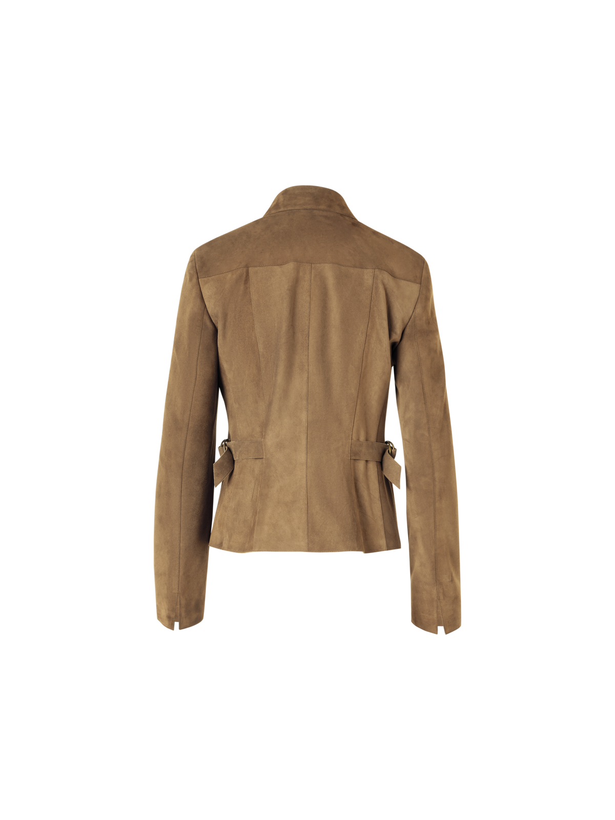 Designer Langärmelige Jacke aus Wildleder - Beige