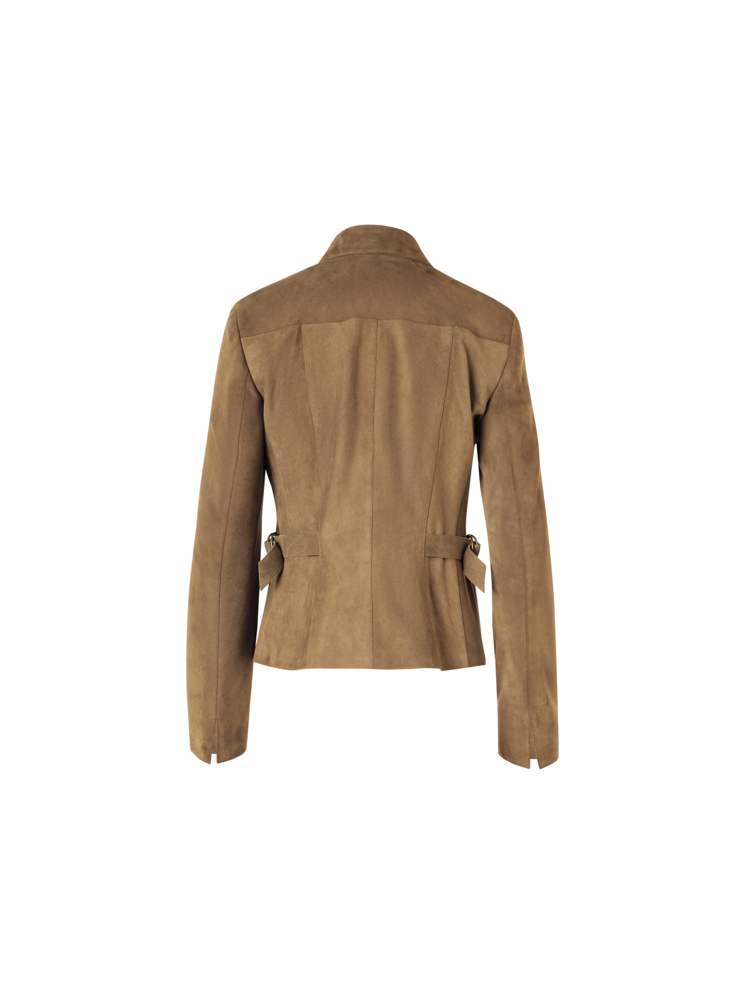 Designer Langärmelige Jacke aus Wildleder - Beige