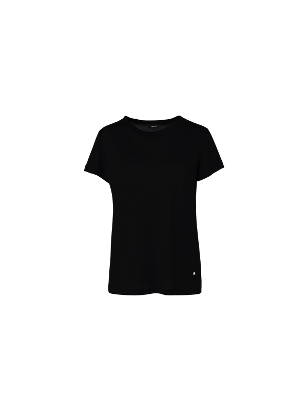 Designer Leinen Jersey T-Shirt - Schwarz