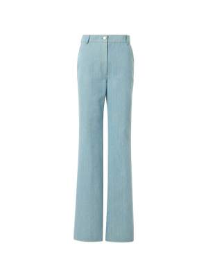 Designer Celia Bootcut-Denim-Hose mit Nadelstreifen - Blau