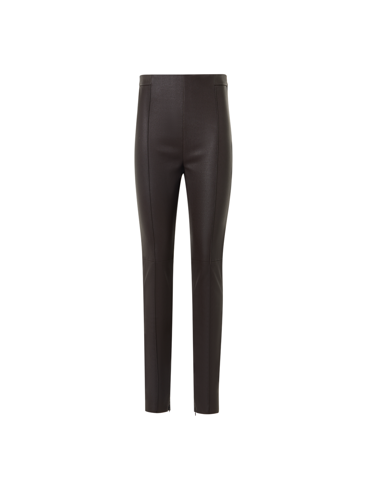 Designer Schmale Hose aus Stretch-Leder - Braun