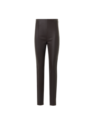 Designer Schmale Hose aus Stretch-Leder - Braun