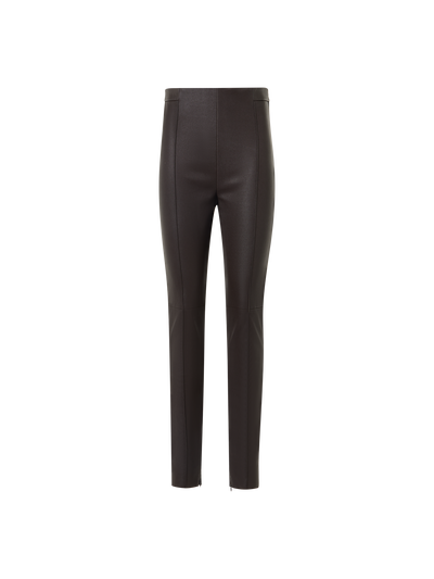 Designer Schmale Hose aus Stretch-Leder - Braun
