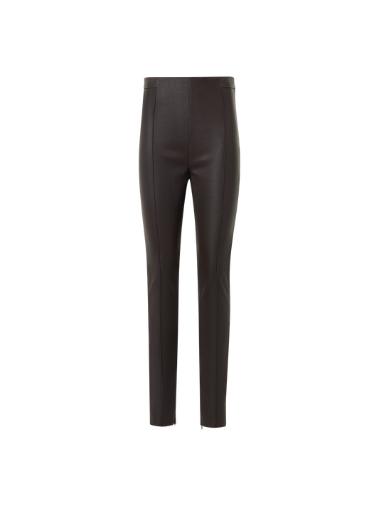 Designer Schmale Hose aus Stretch-Leder - Braun