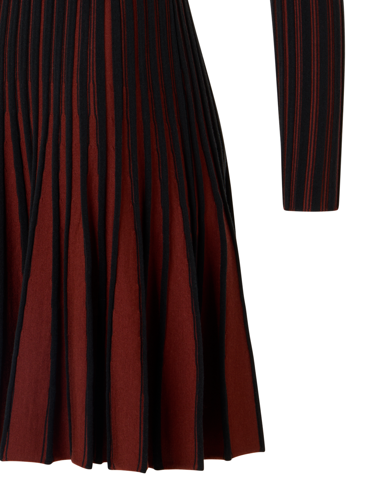 Designer Ribbed Merino Knit Dress - Schwarz - Bunt