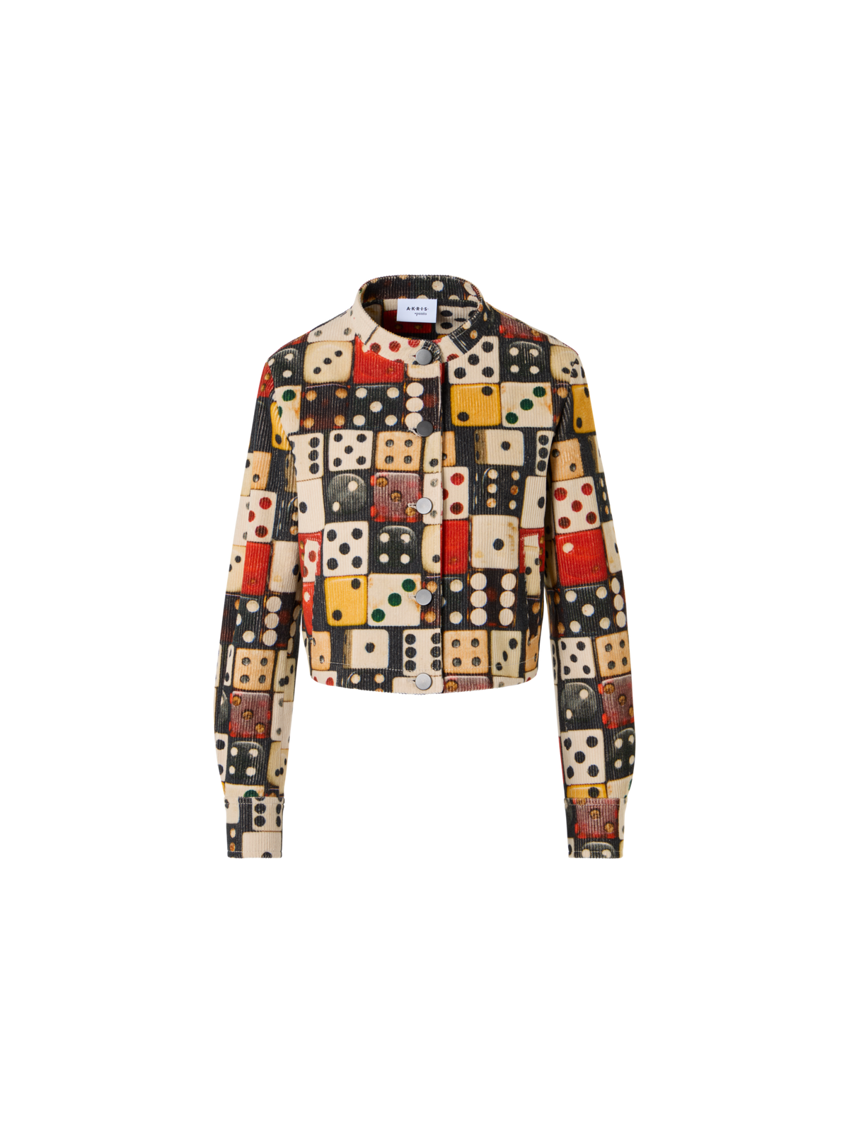 Designer Cordjacke mit grossem Dice Print - Bunt