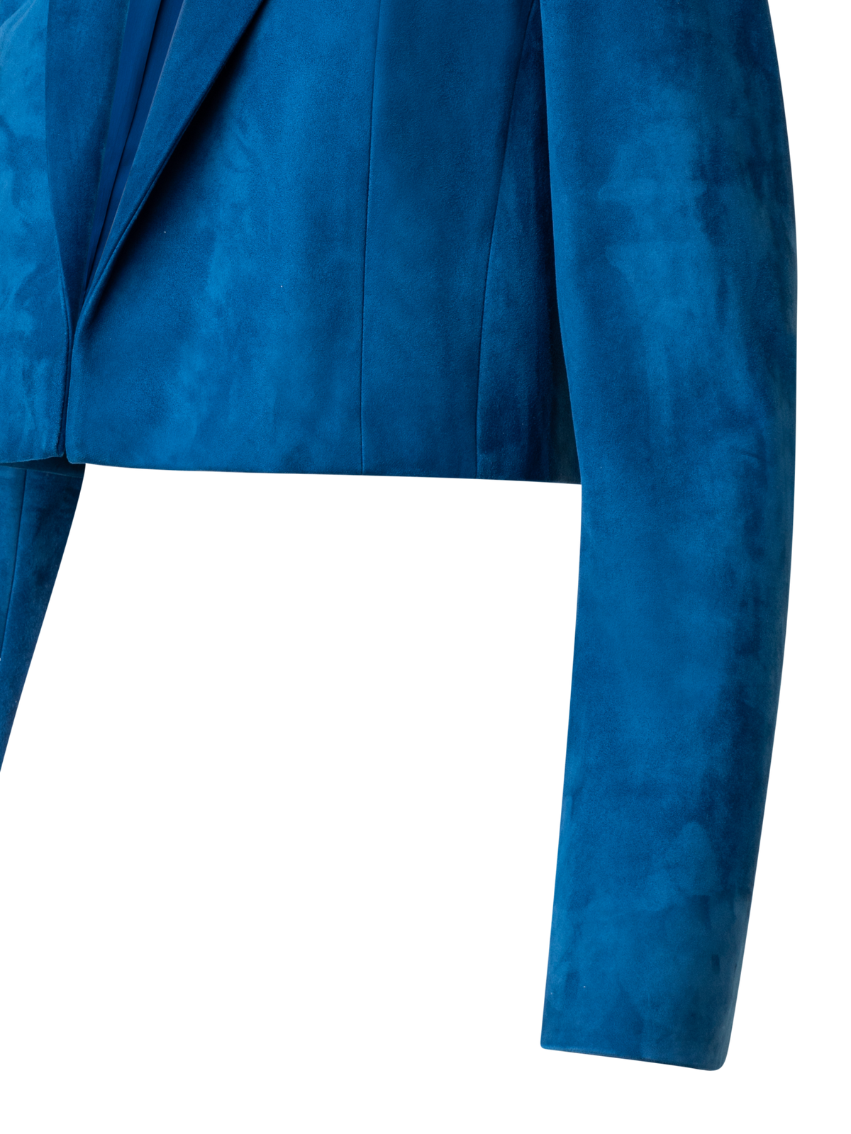 Designer Kurze Wildlederjacke mit Revers - Blau