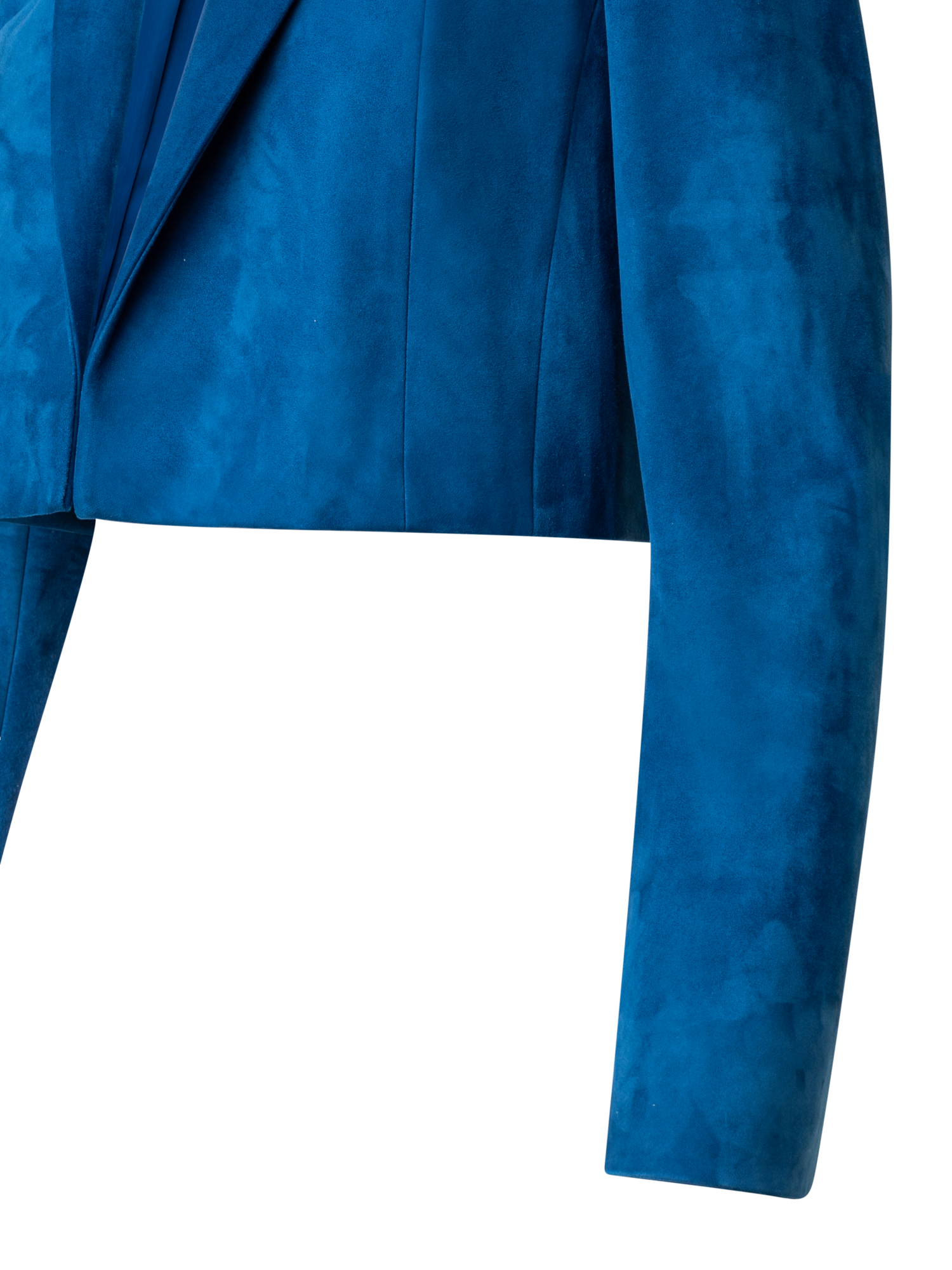 Designer Kurze Wildlederjacke mit Revers - Blau