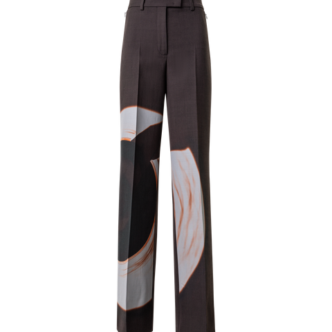 Wide Double-Face Pants with Mocca Loop Print