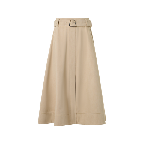 Ausgestellter A-Linien-Midirock aus Baumwolldenim