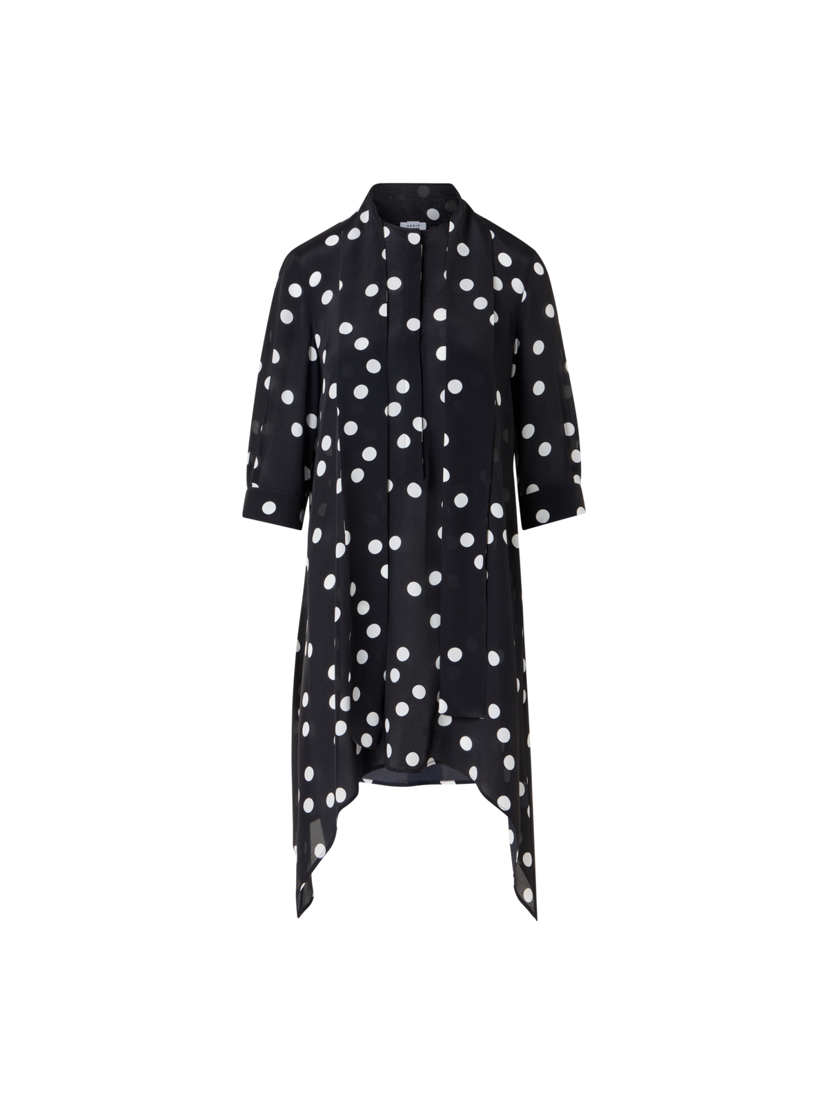Designer Bluse aus Viskose-Seiden-Krepp - Schwarz