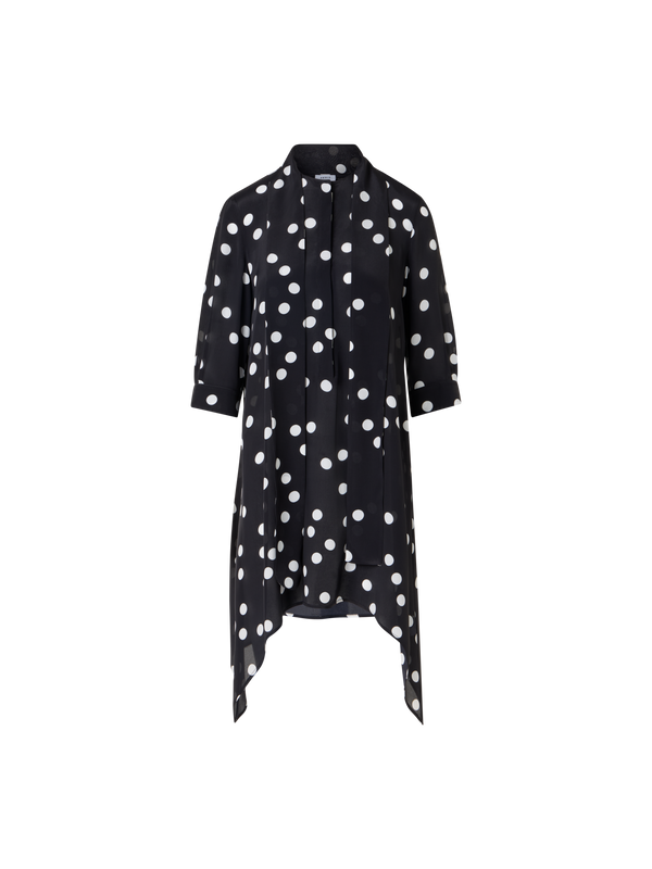 Designer Bluse aus Viskose-Seiden-Krepp - Schwarz