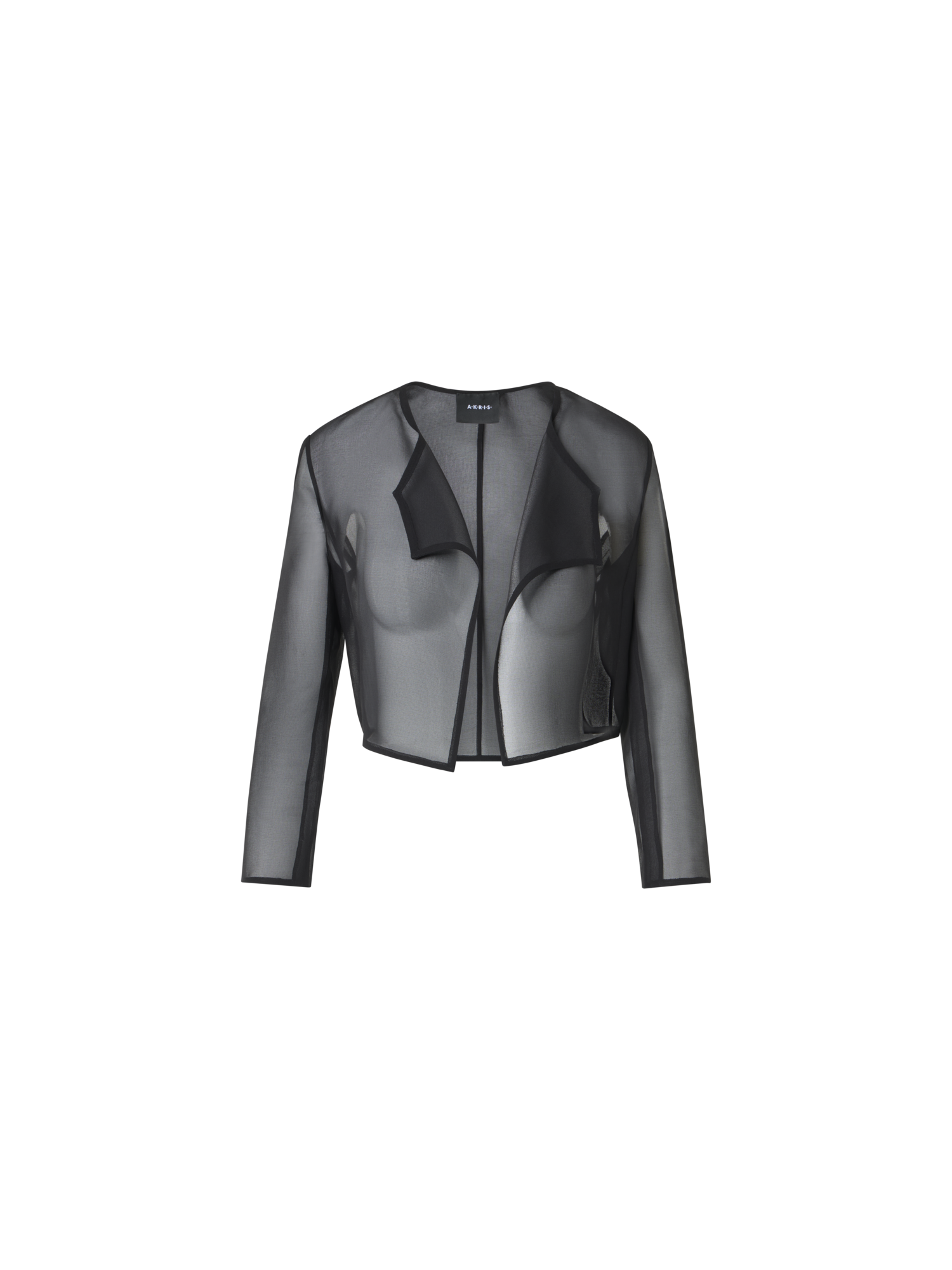 Designer Kurzer Bolero aus Seidenorganza - Schwarz