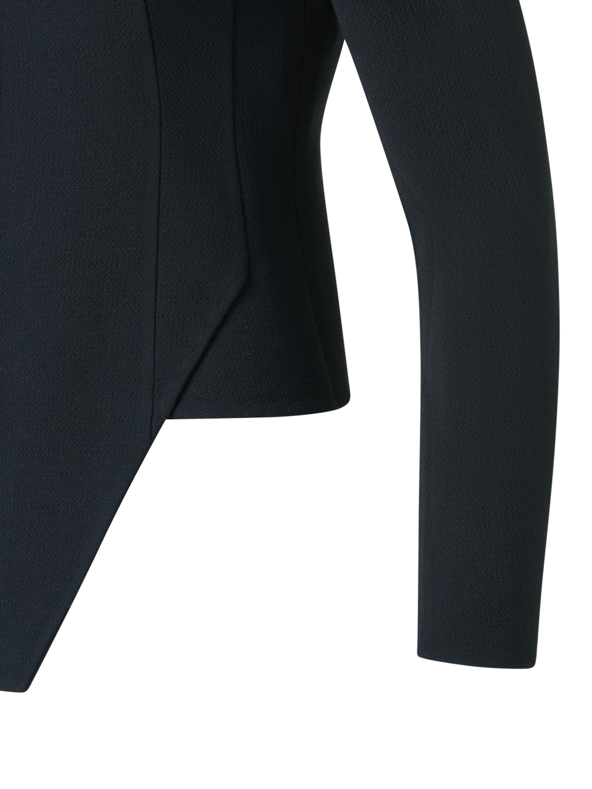 Designer Taillierte Woll Doubleface Jacke Trapez Detail - Schwarz