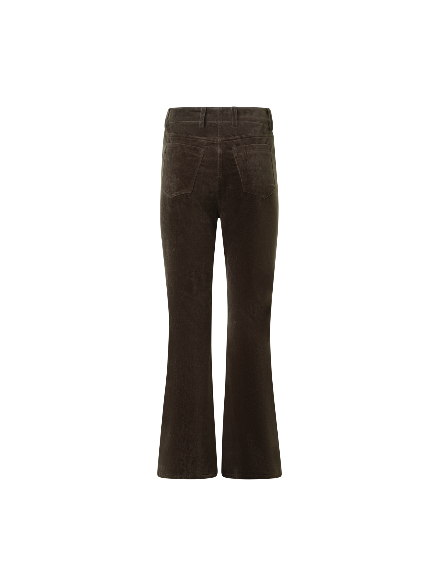 Designer Verkürzte Stretch Baumwollsamt Schlaghose - Braun