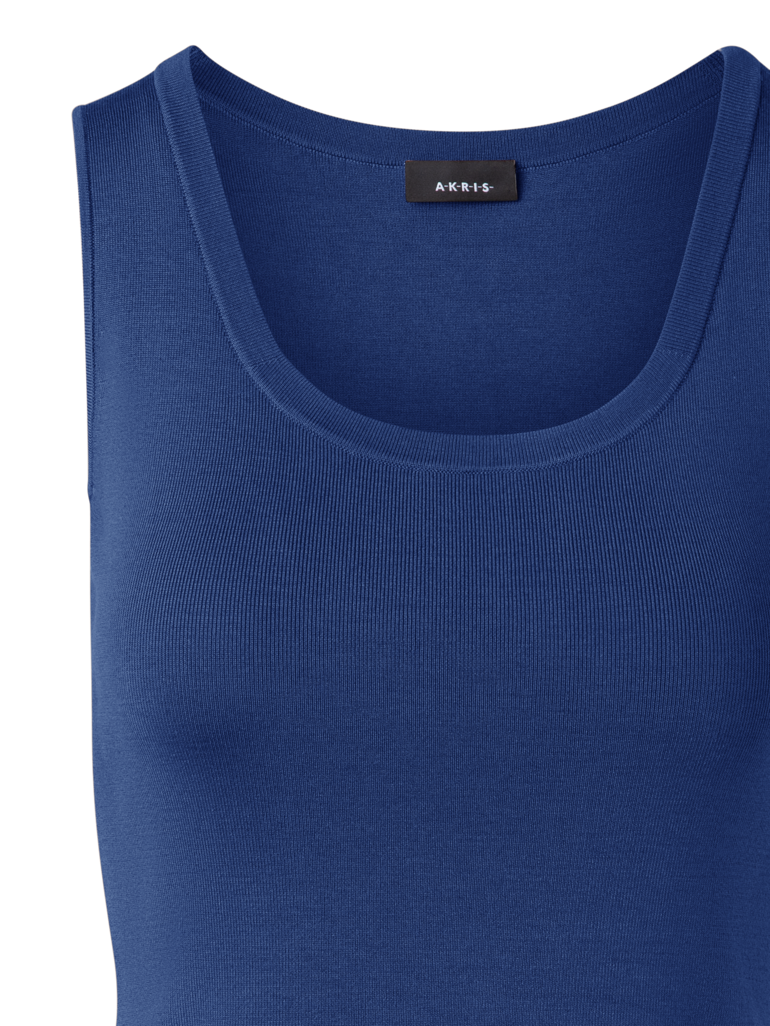 Designer Tanktop aus Seidenstrick - Dunkelblau - Blau