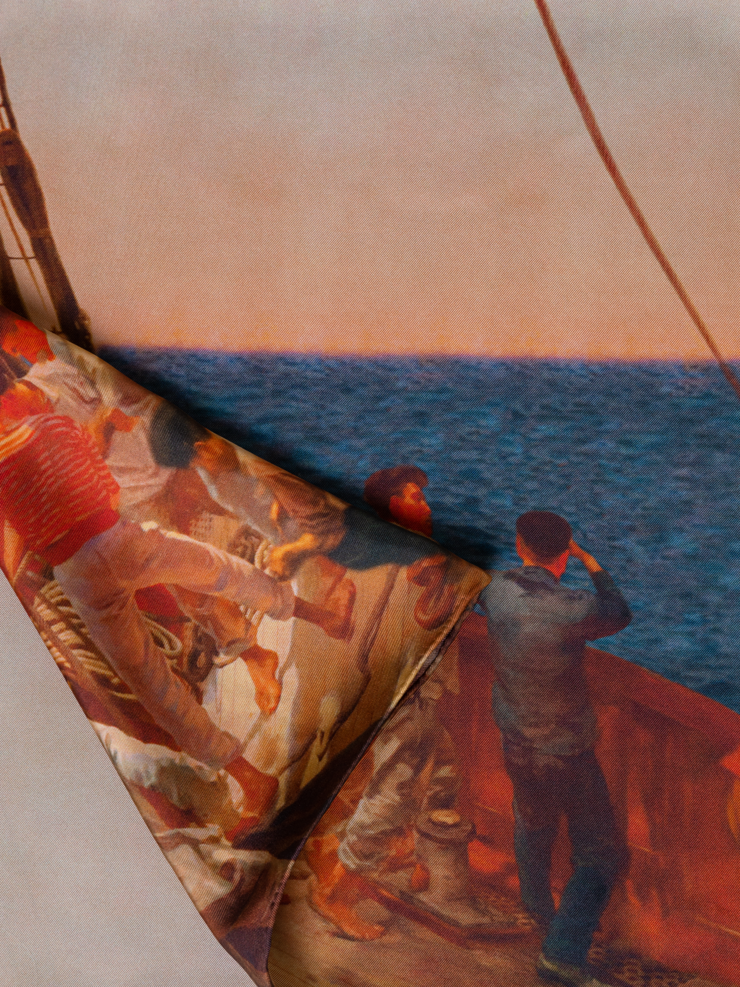 Designer Schal aus Seide mit Prince Albert Print - Bunt