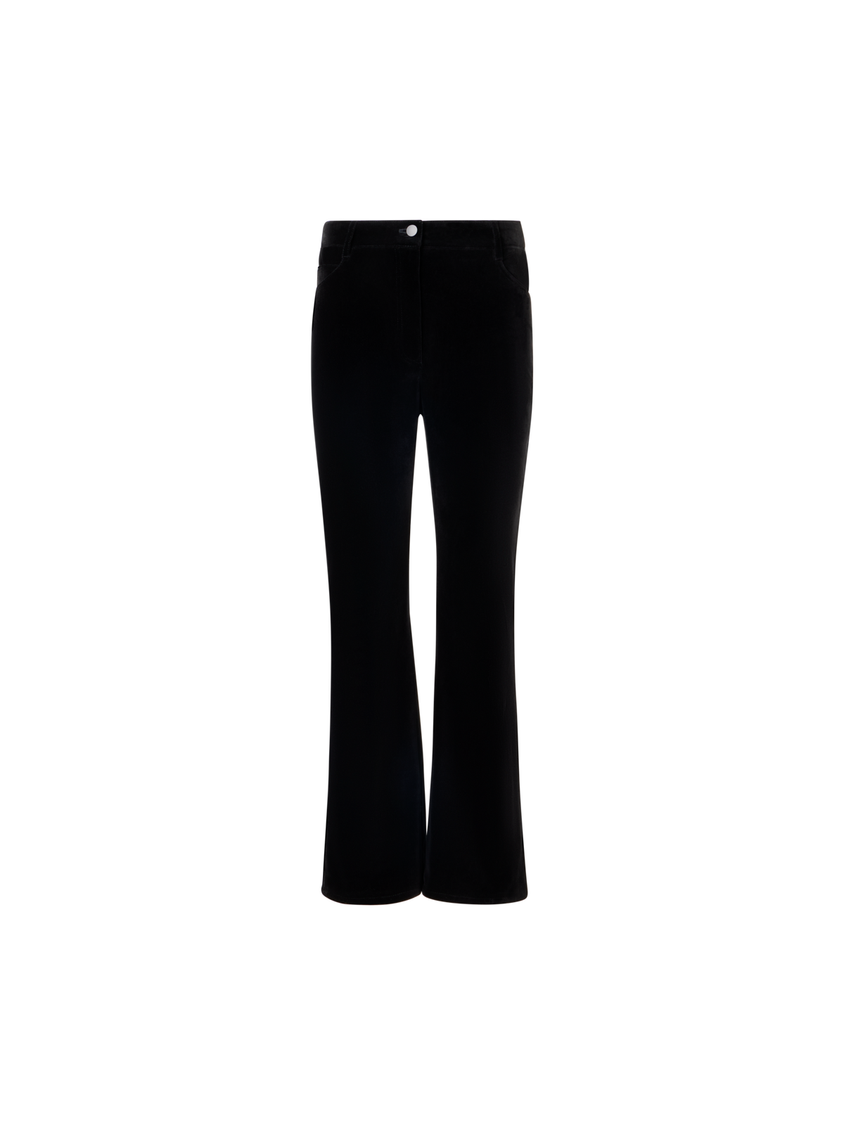 Designer Verkürzte Bootcut Hose aus Stretch-Samt - Schwarz