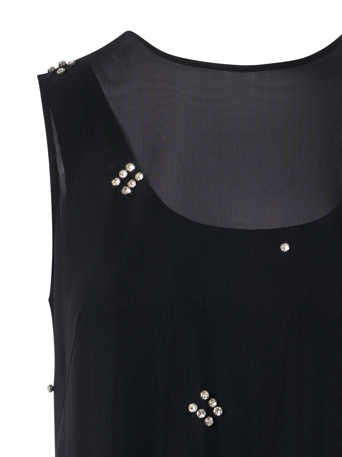 Designer Midikleid aus Tüll mit Diamond Dice Verzierung - Schwarz