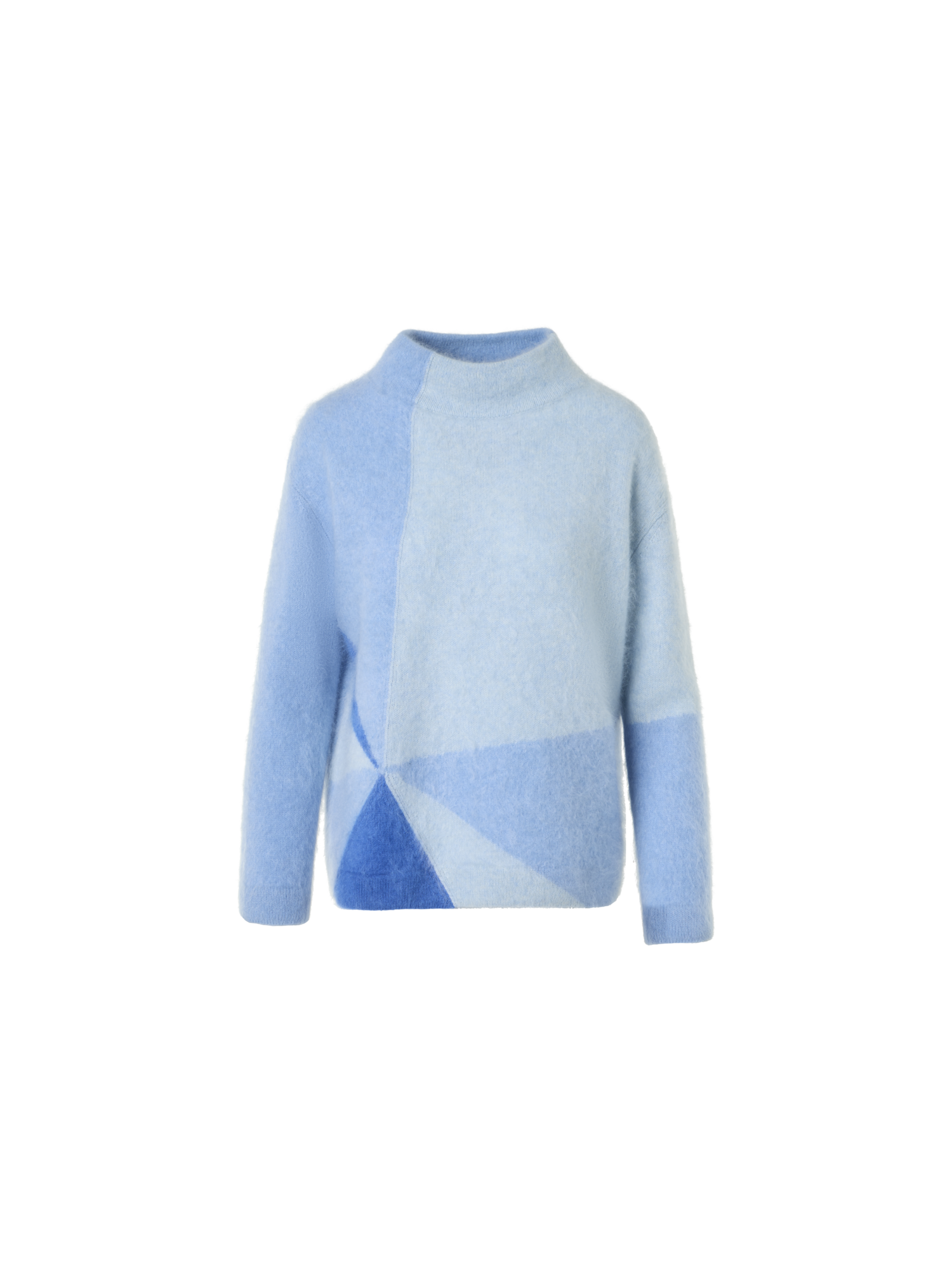 Designer Cloud-Kaschmirpullover mit Sunbeam-Intarsie - Blau
