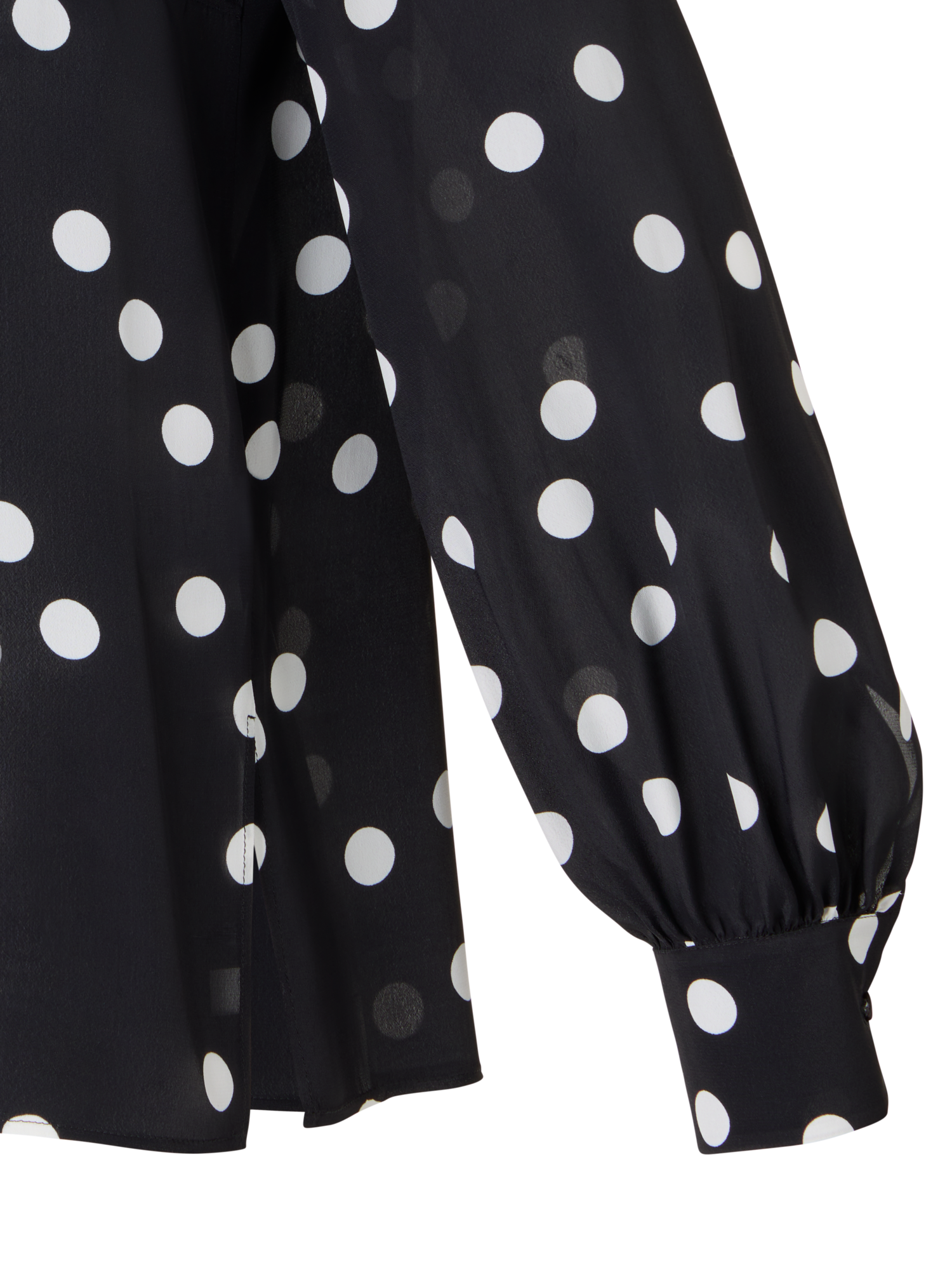 Designer Bluse aus Viskose-Georgette - Schwarz