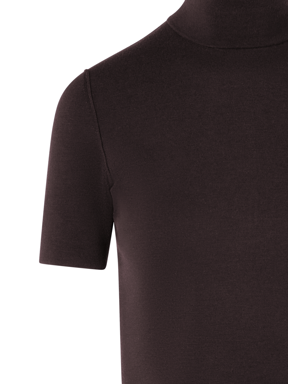Designer Kurzarm-Pullover aus Woll-Milano-Strick - Braun