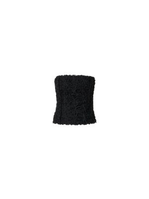 Designer Bustier-Top mit 3D-Scribble-Stickerei - Schwarz