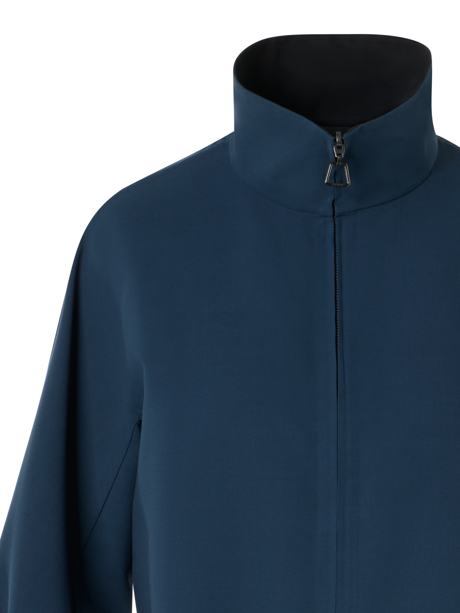 Designer Kurze Jacke aus Baumwoll-Doubleface - Schwarz - Dunkelblau - Blau