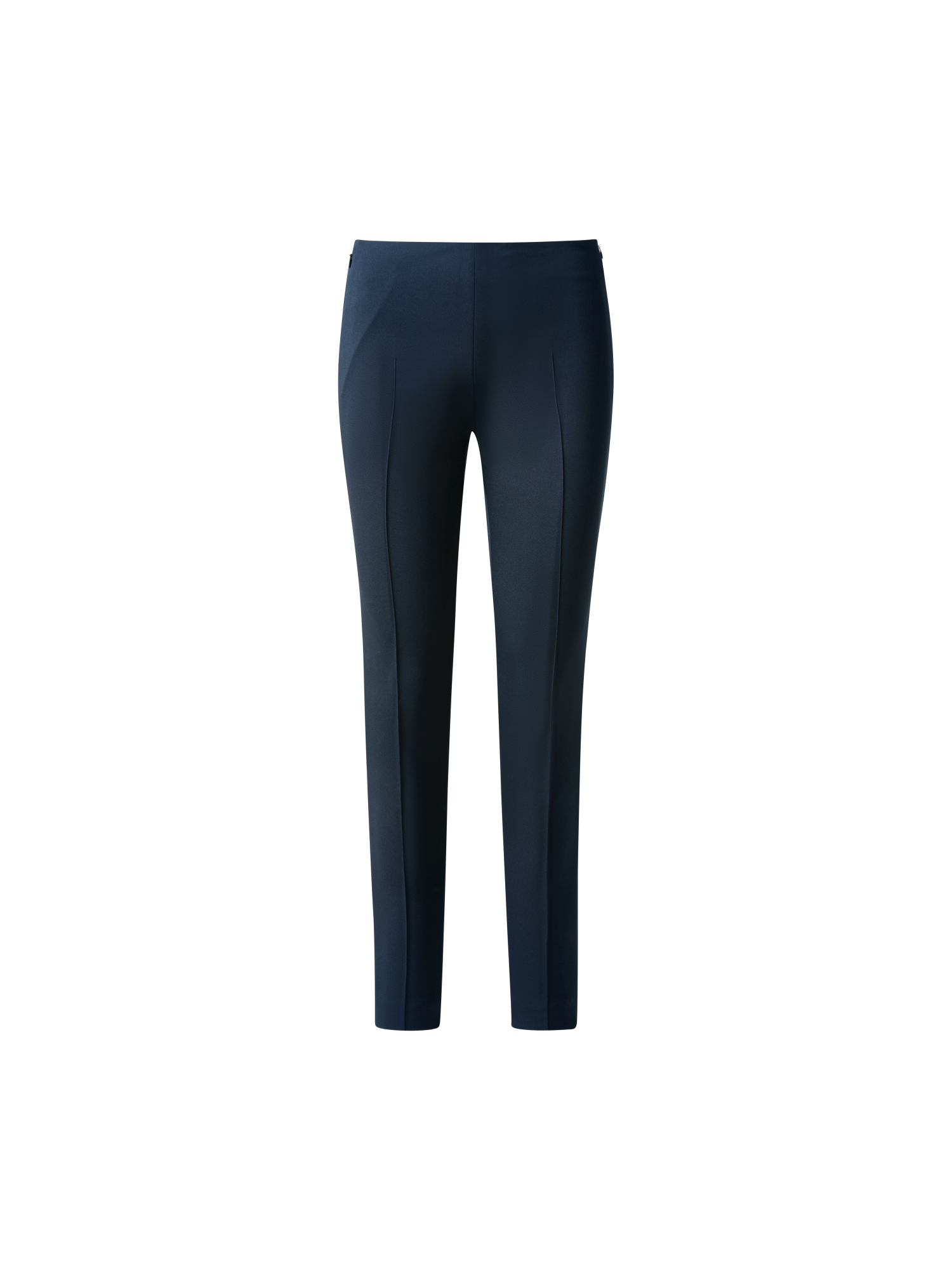 Designer Slim Hose aus Seiden-Stretch-Crêpe - Dunkelblau - Blau
