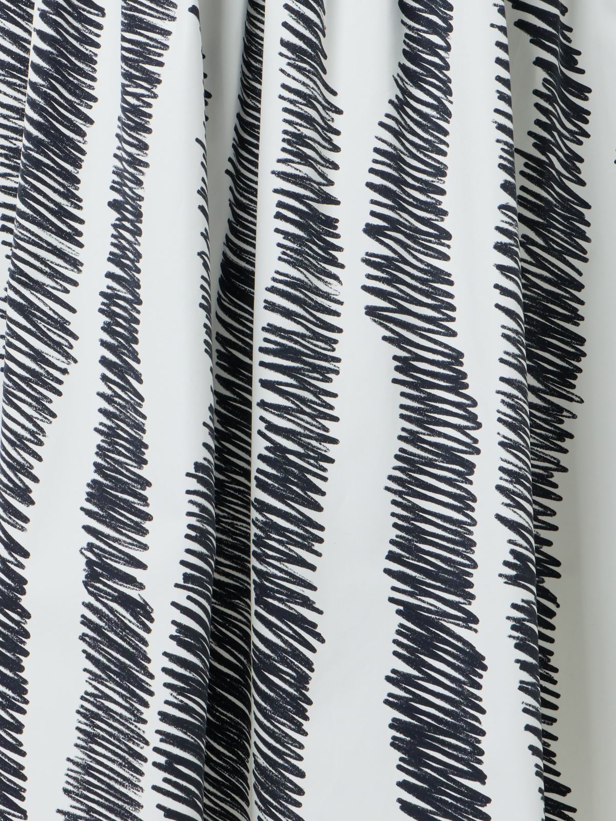 Designer Plissierter Midirock in A-Linie mit Scribble-Wave-Druck - Bunt - Ecru